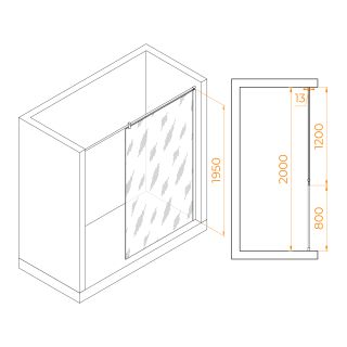 Душевая перегородка RGW WA-034 351003412-21 1200см хром